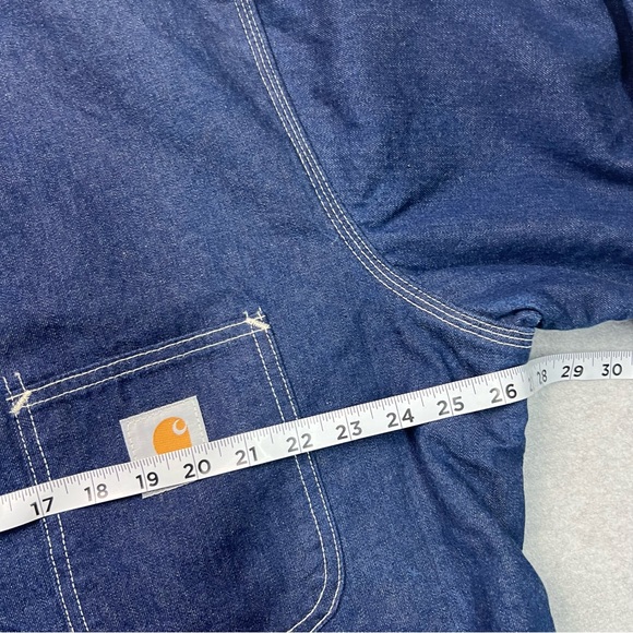 Carhartt Chore Jacket Mens 44 Blue Denim Blanket Lined Coat USA 8LC Vtg 80s - Picture 5 of 9